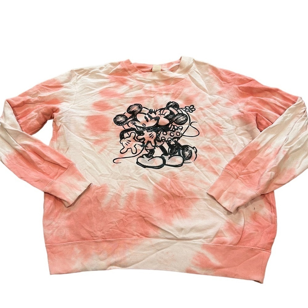 Uniqlo x Disney tie dye Mickey Minnie Mouse crewneck sweatshirt